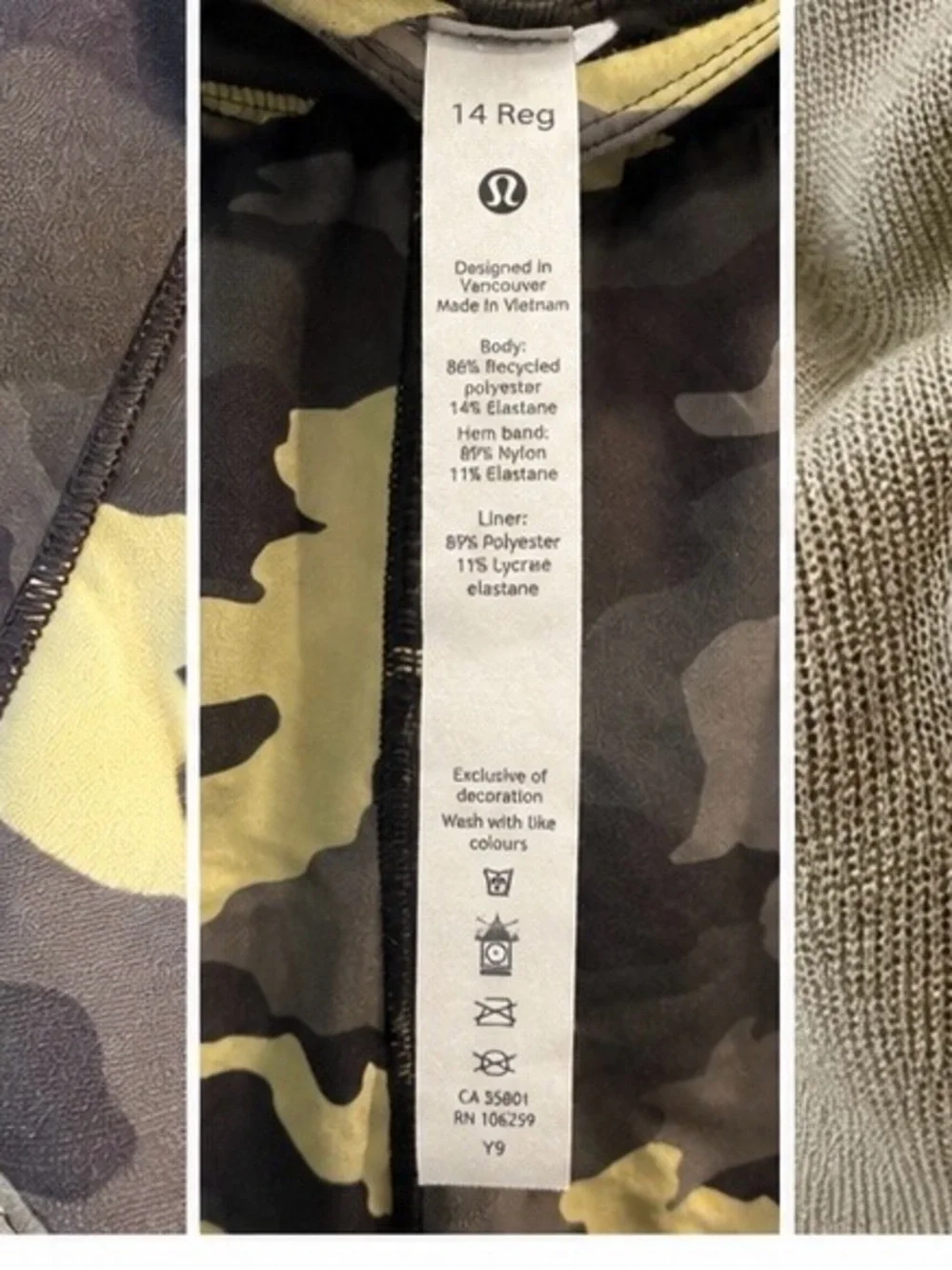Lululemon Speed Up High-Rise Shorts 2.5” Green Twill Multi Camo Size 14 NWOT